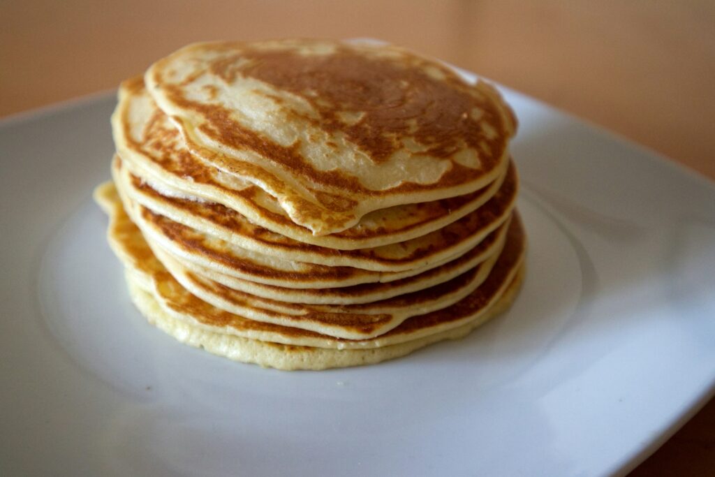 Stack of pancakes on a plate