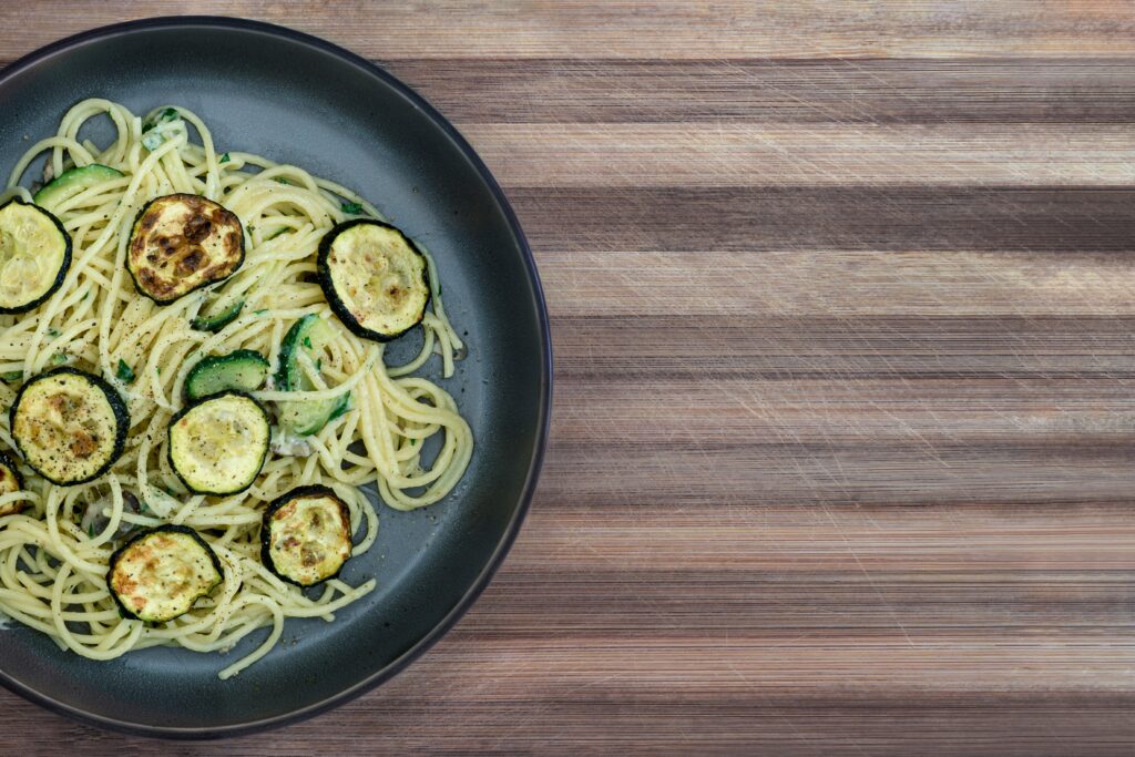 Bowl of zucchini noodles